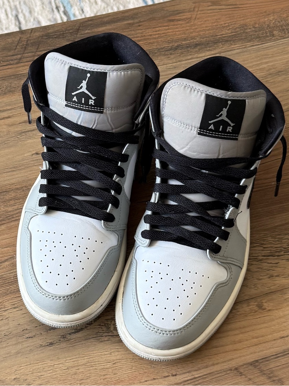 Jordan Men’s Mid-Top Sneakers - White, Light Gray & Black
